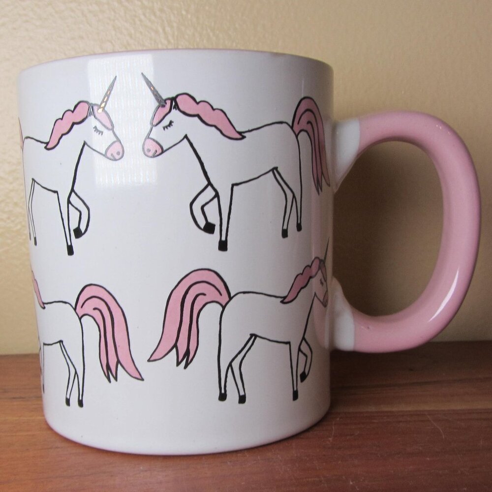 18 oz mug pink unicorns roobee 38980 (W6237)